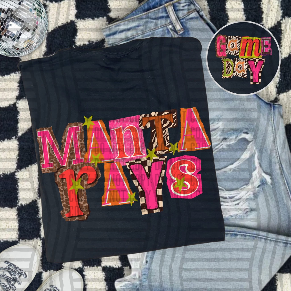 Manta Rays Pink Leopard Color Block (caplinger) DTF Transfer