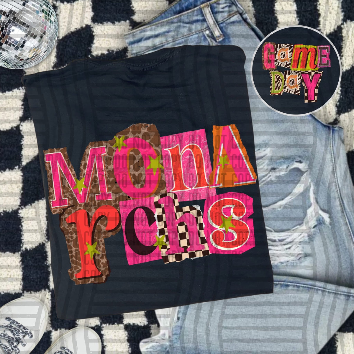 Monarchs Pink Leopard Color Block (caplinger) DTF Transfer