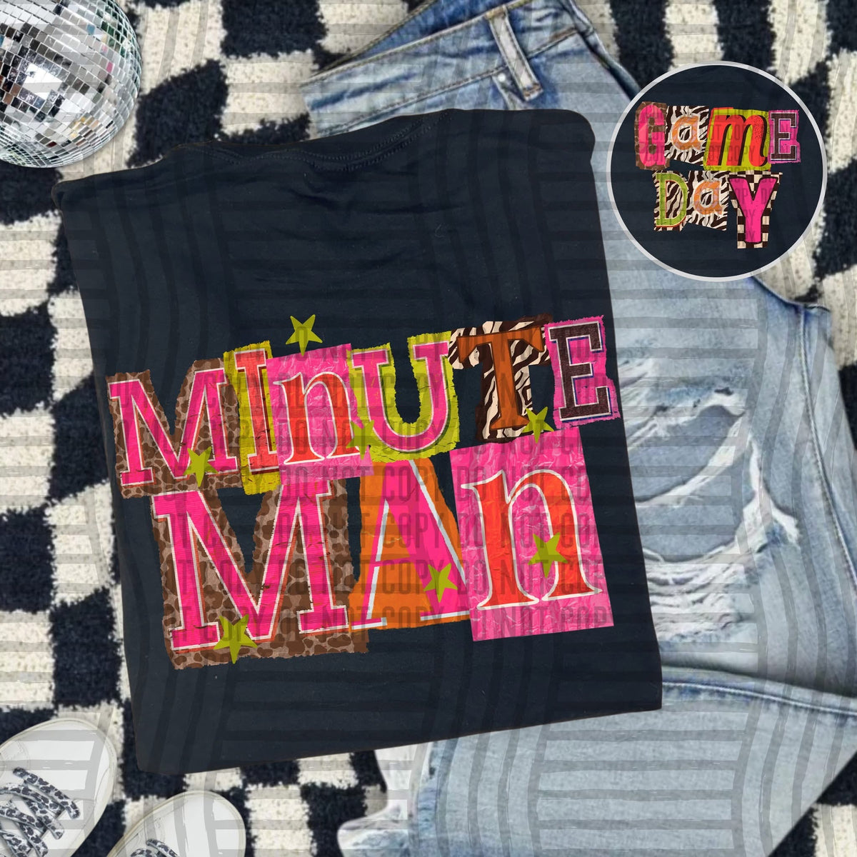 Minute Man Pink Leopard Color Block (caplinger) DTF Transfer