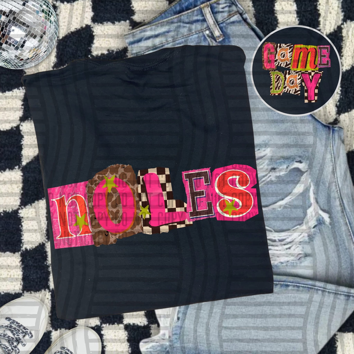 Noles Pink Leopard Color Block (caplinger) DTF Transfer