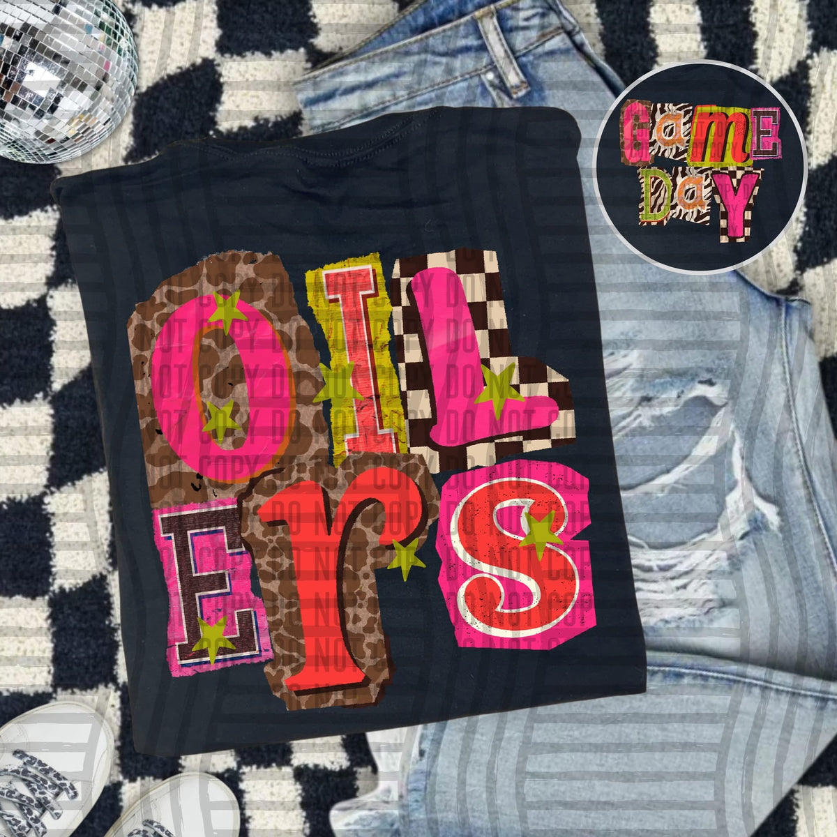 Oilers Pink Leopard Color Block (caplinger) DTF Transfer