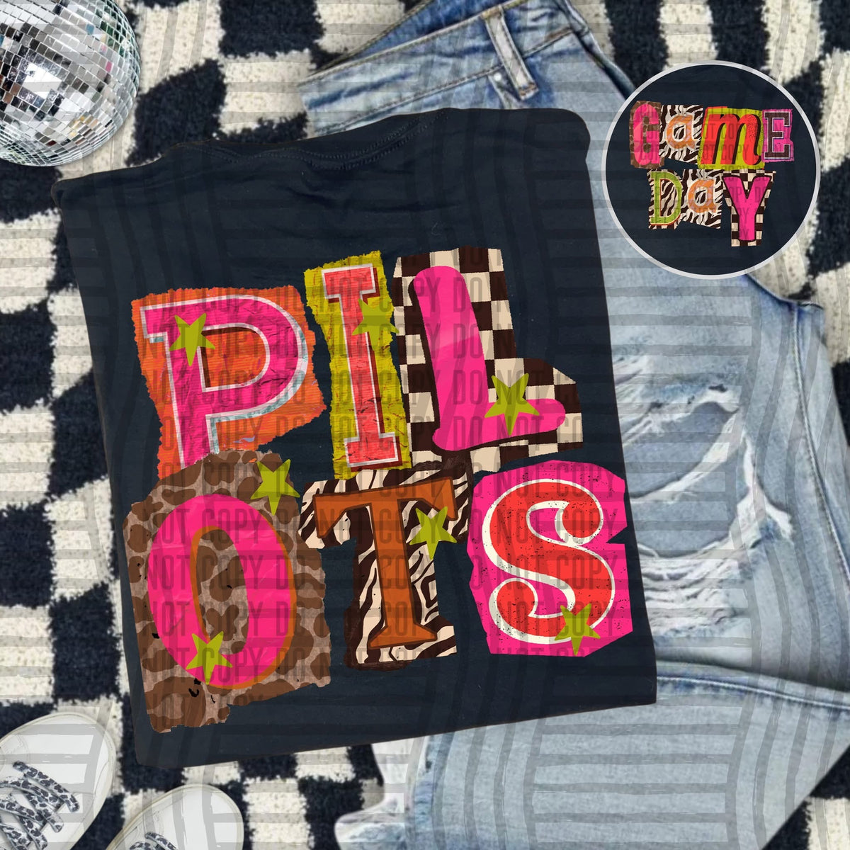 Pilots Pink Leopard Color Block (caplinger) DTF Transfer