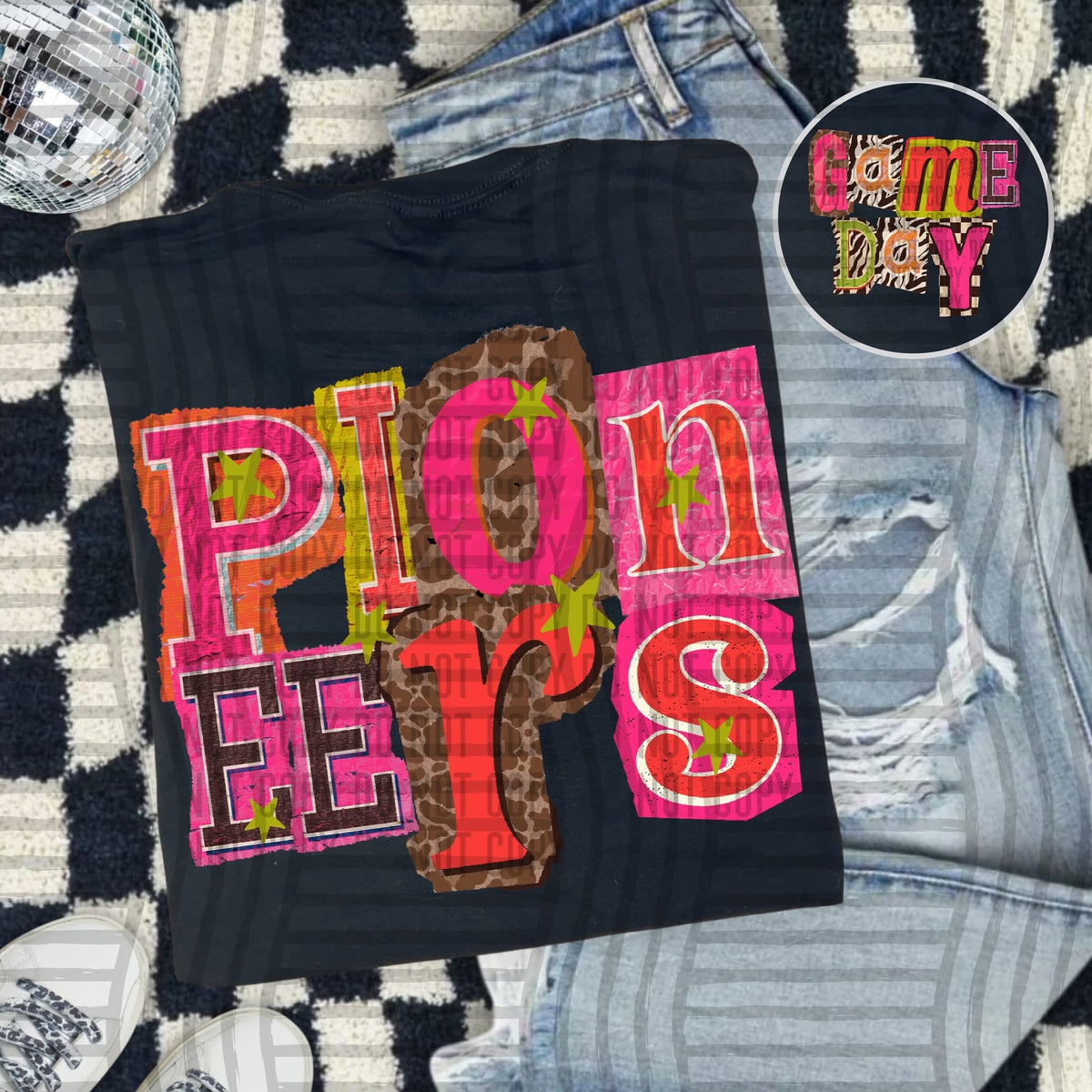 Pioneers Pink Leopard Color Block (caplinger) DTF Transfer