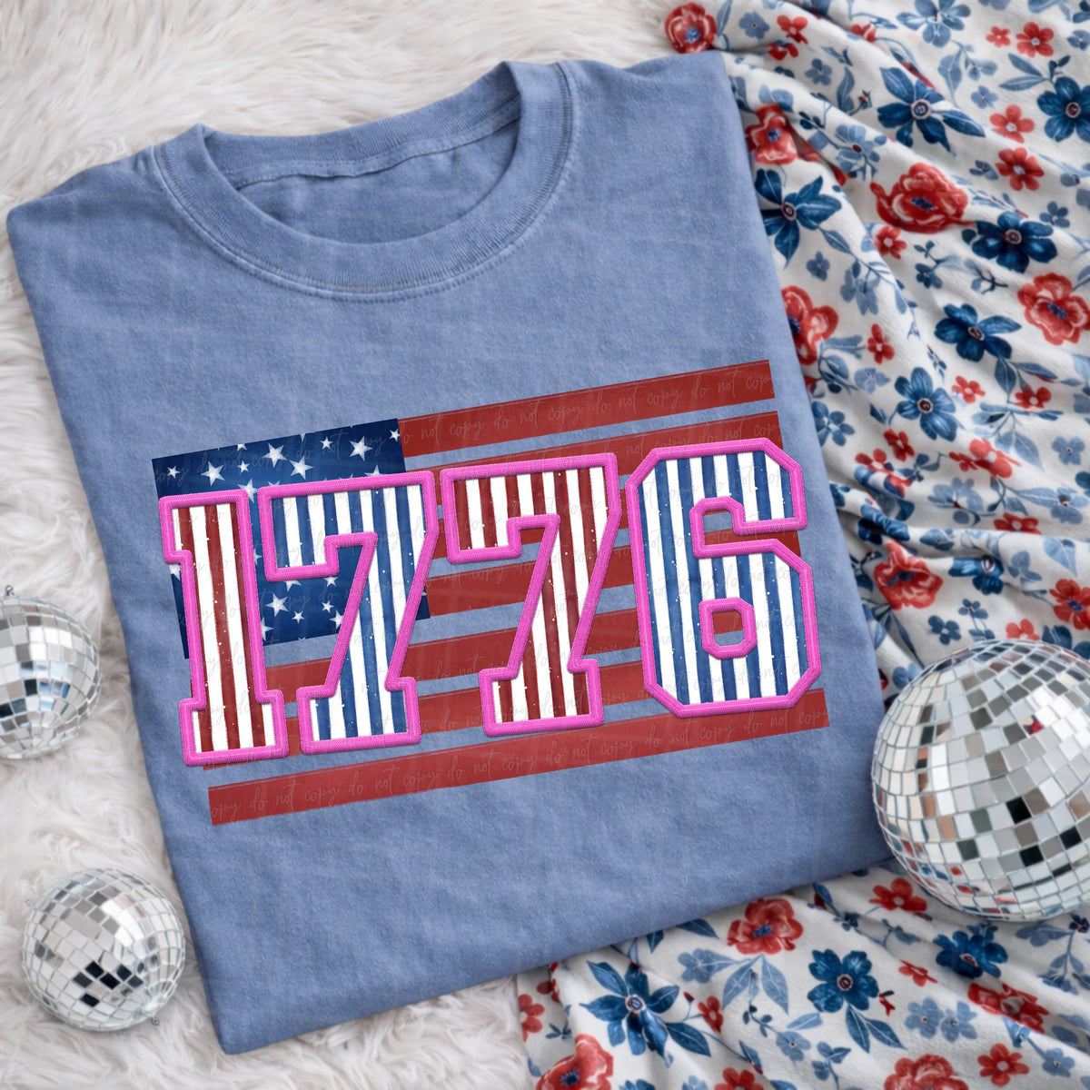 1776 PINK outline (Virgo) DTF Transfer