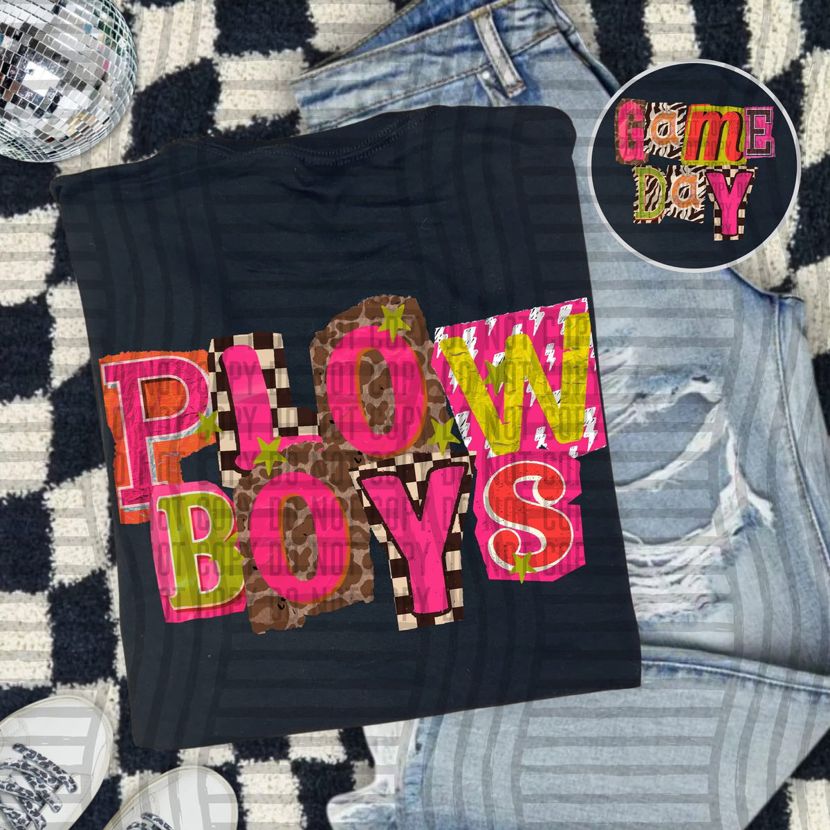 Plowboys Pink Leopard Color Block (caplinger) DTF Transfer