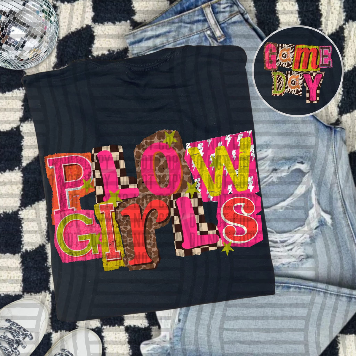 Plowgirls Pink Leopard Color Block (caplinger) DTF Transfer