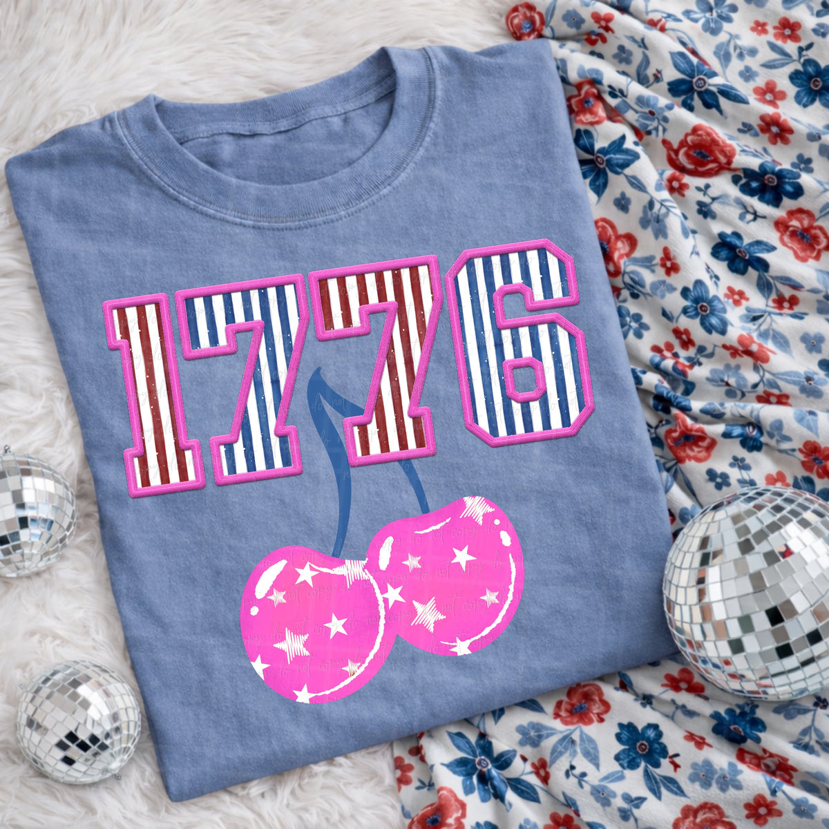 1776 PINK cherries (Virgo) DTF Transfer