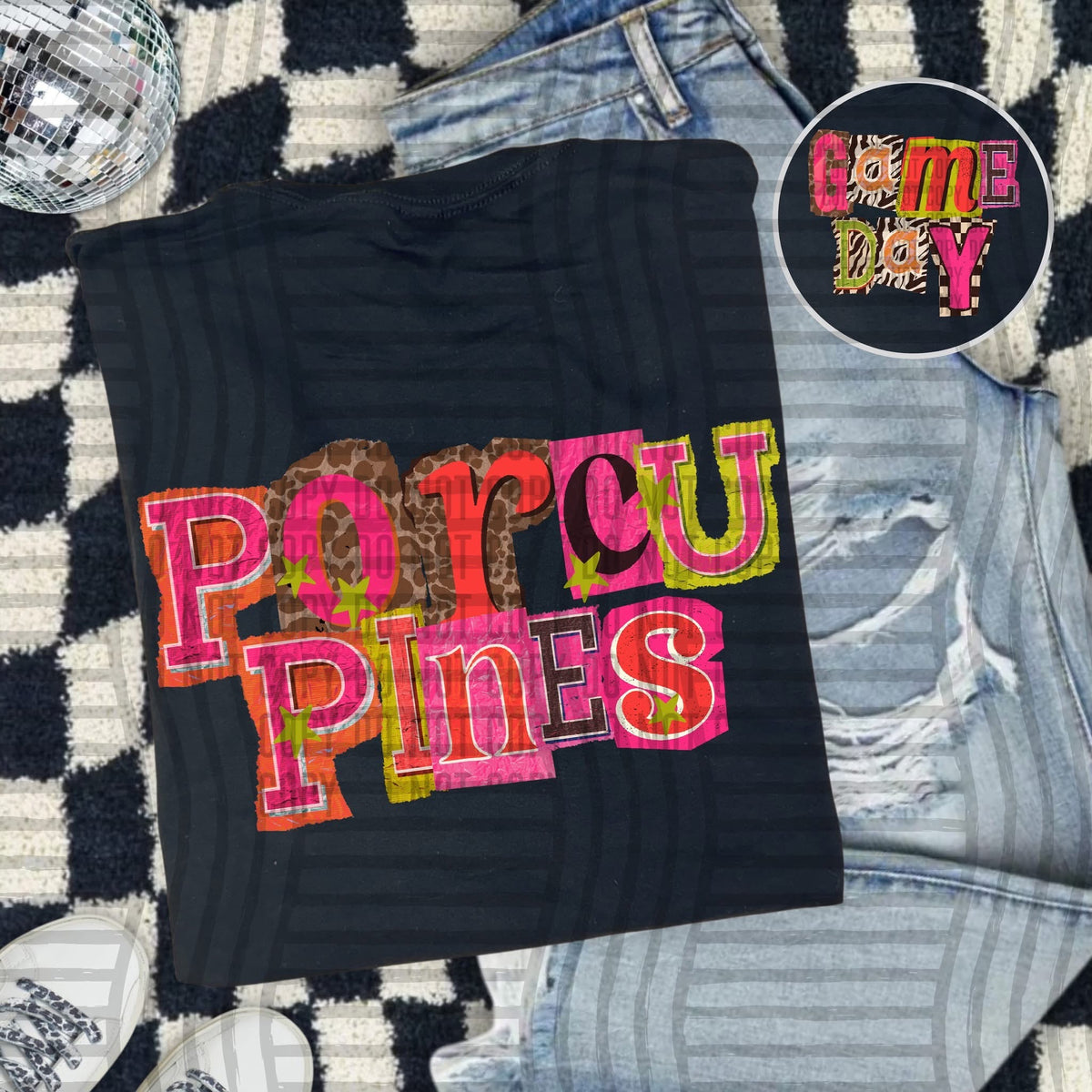 Porcupines Pink Leopard Color Block (caplinger) DTF Transfer