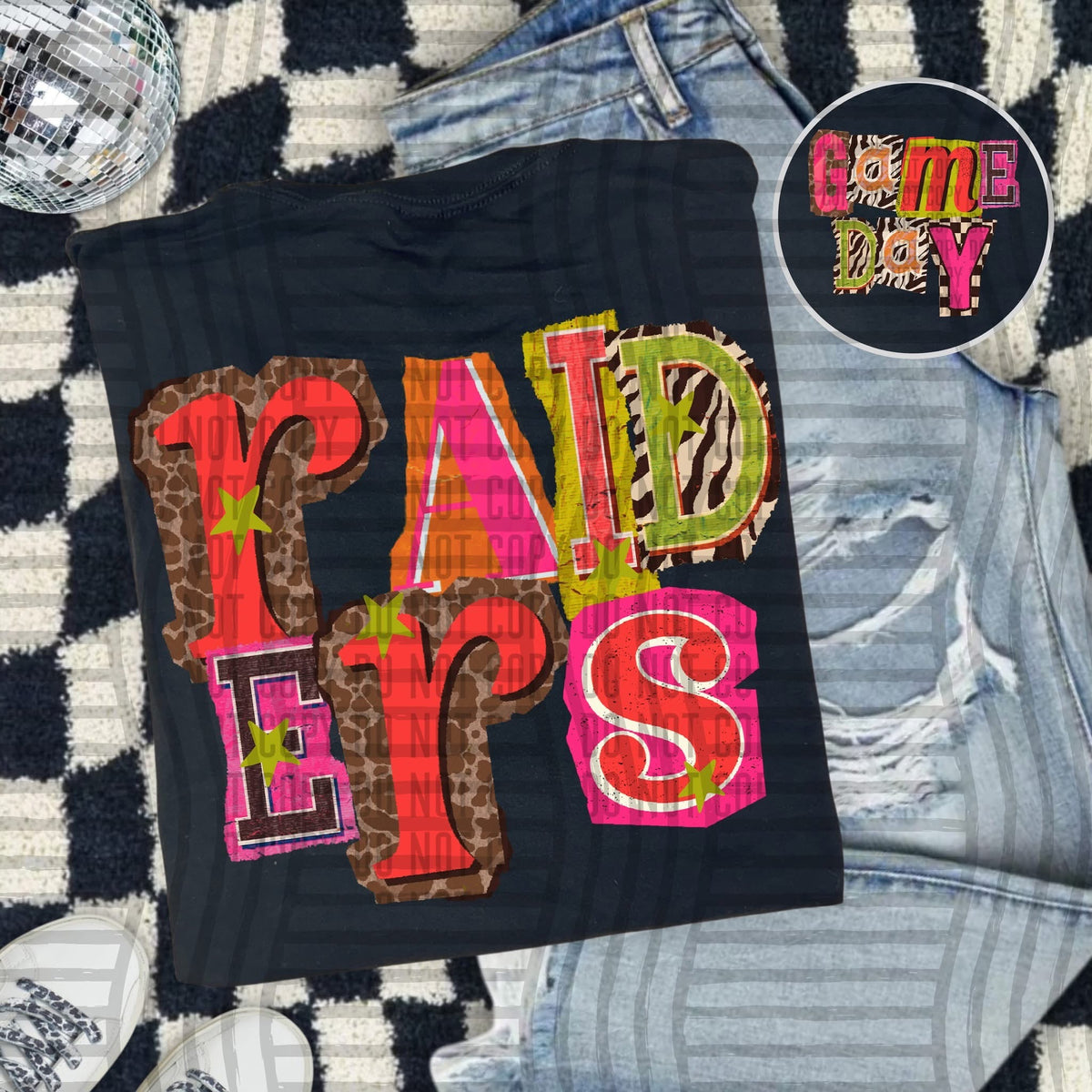 Raiders Pink Leopard Color Block (caplinger) DTF Transfer