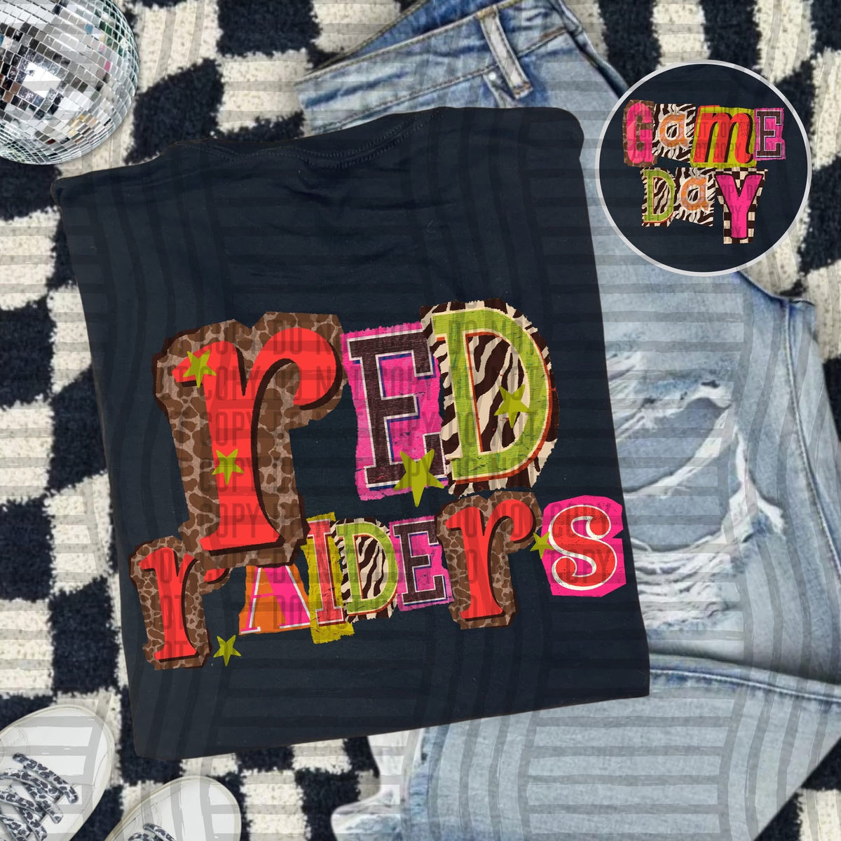 Red Raiders Pink Leopard Color Block (caplinger) DTF Transfer