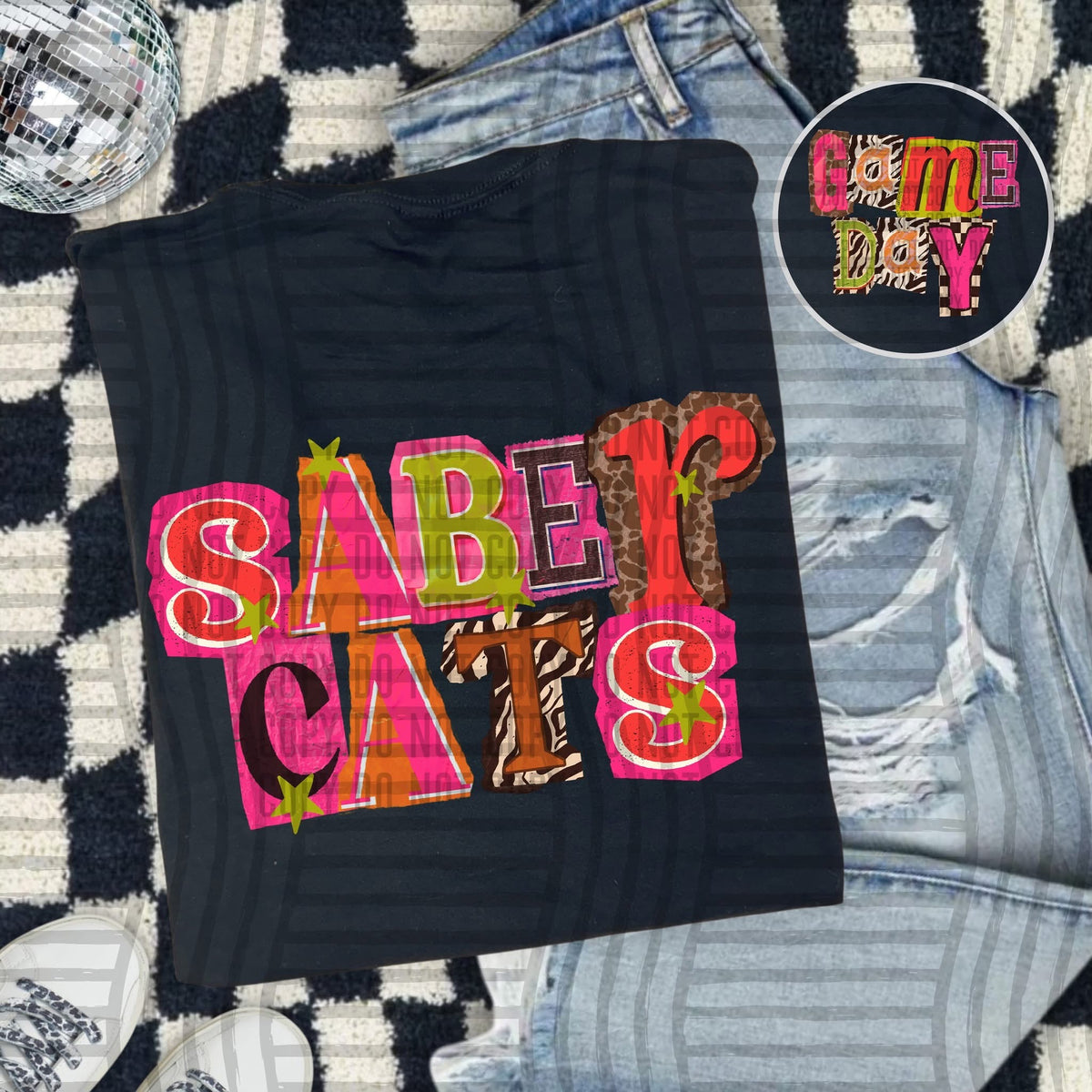 Sabercats Pink Leopard Color Block (caplinger) DTF Transfer