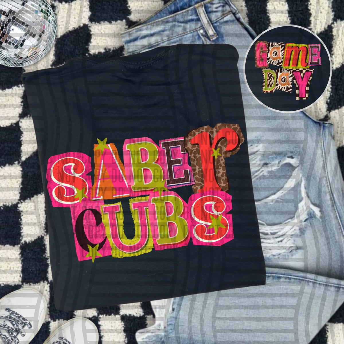 Sabercubs Pink Leopard Color Block (caplinger) DTF Transfer