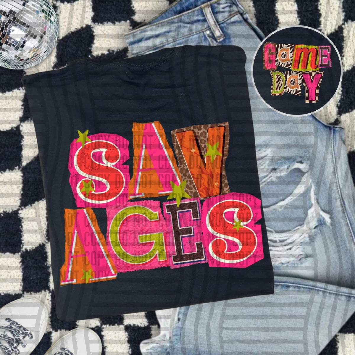 Savages Pink Leopard Color Block (caplinger) DTF Transfer