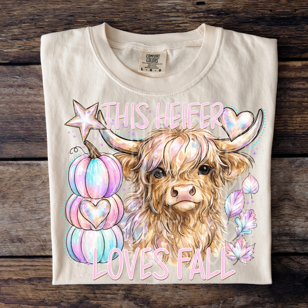 This heifer loves fall highland cow (TDC) DTF Transfer