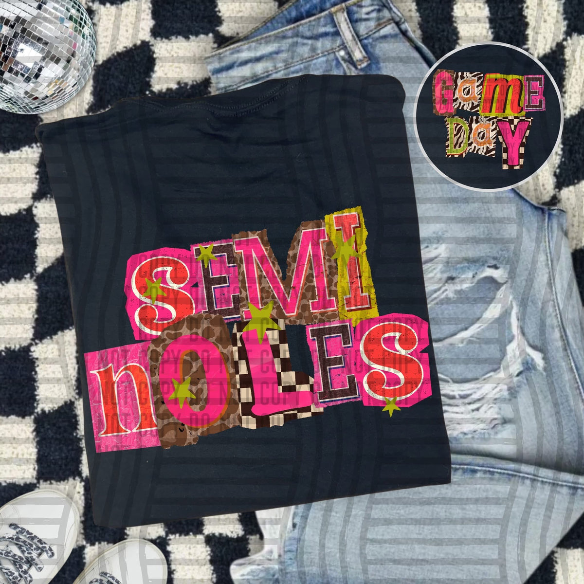 Seminoles Pink Leopard Color Block (caplinger) DTF Transfer