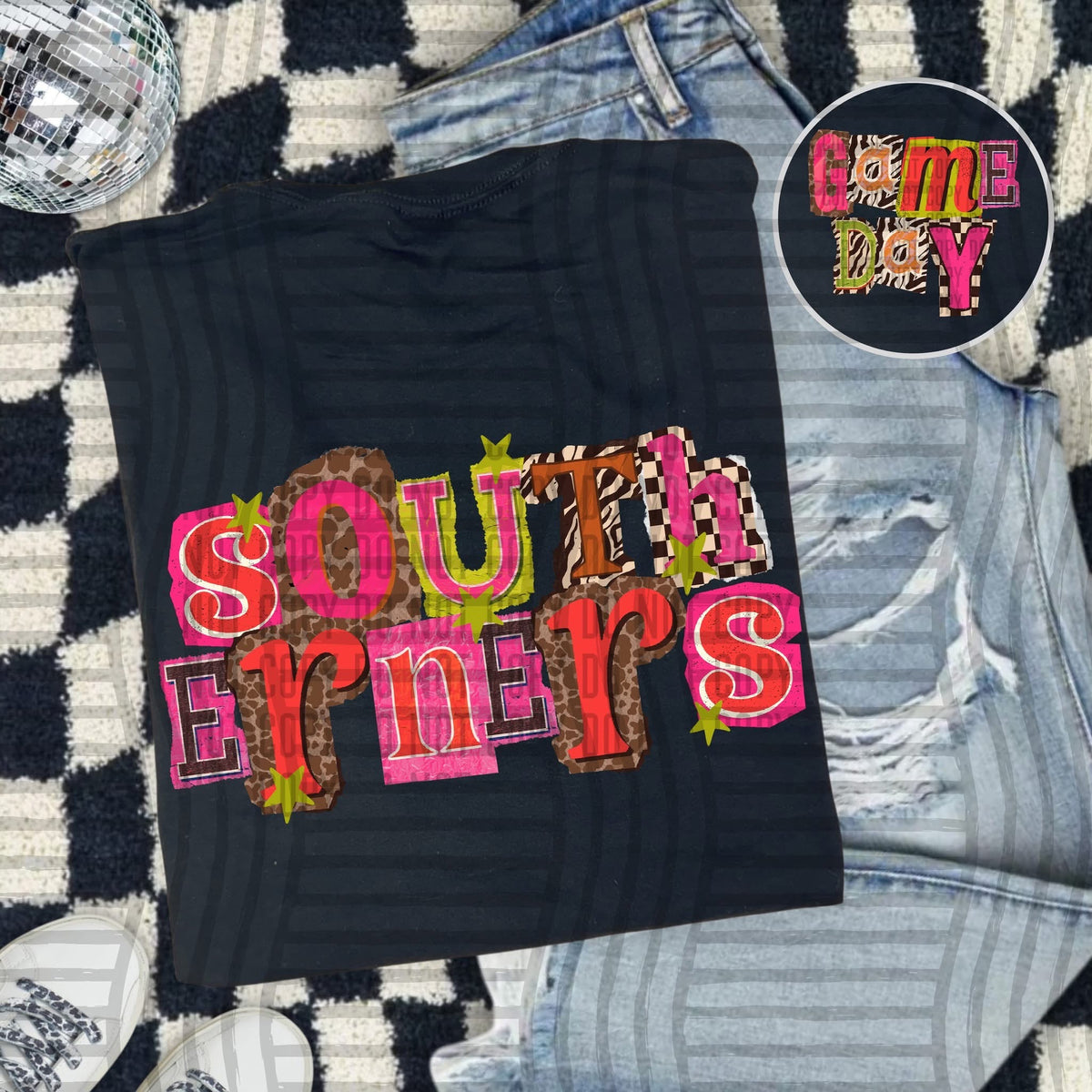 Southerners Pink Leopard Color Block (caplinger) DTF Transfer