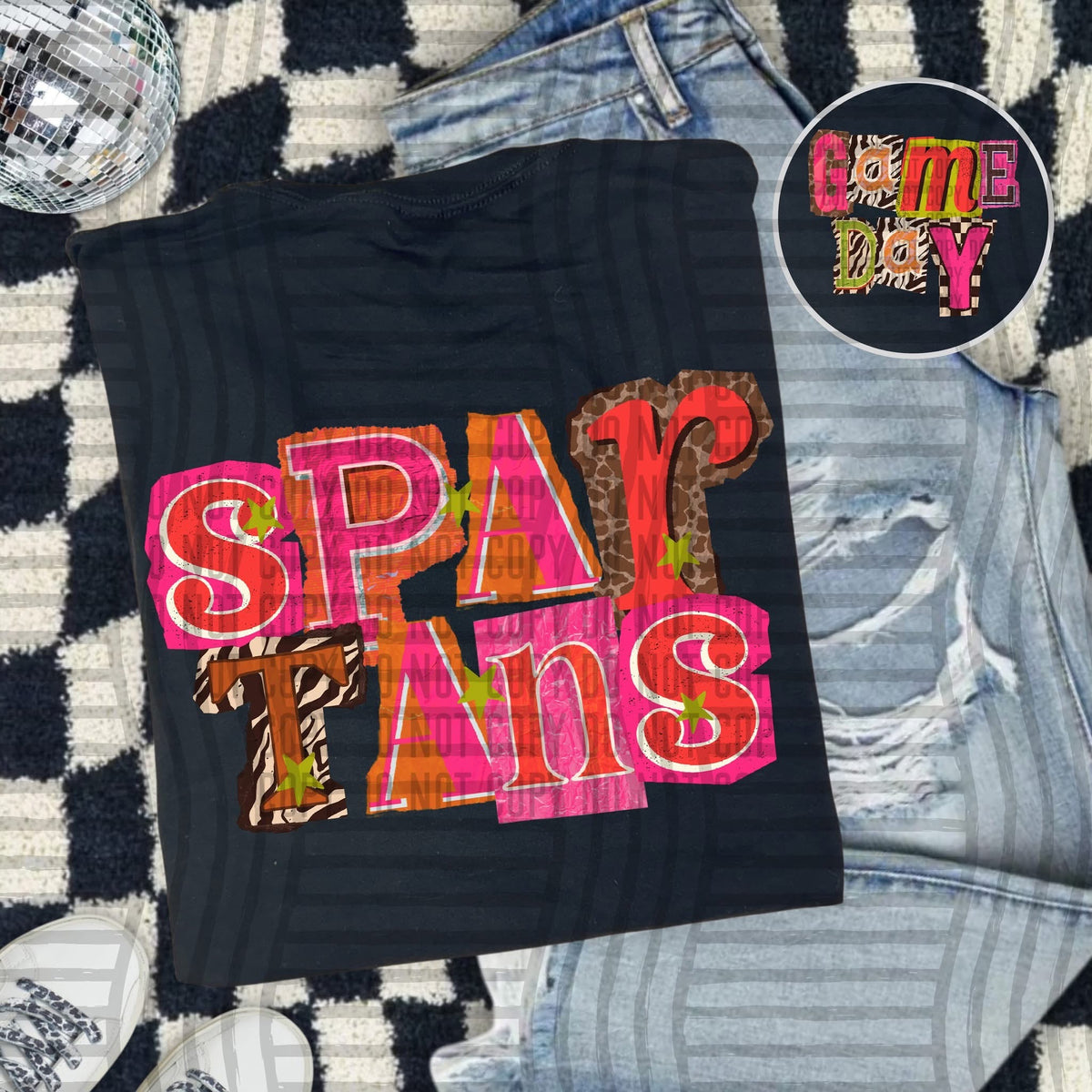 Spartans Pink Leopard Color Block (caplinger) DTF Transfer