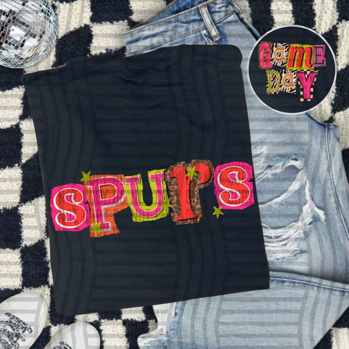 Spurs Pink Leopard Color Block (caplinger) DTF Transfer