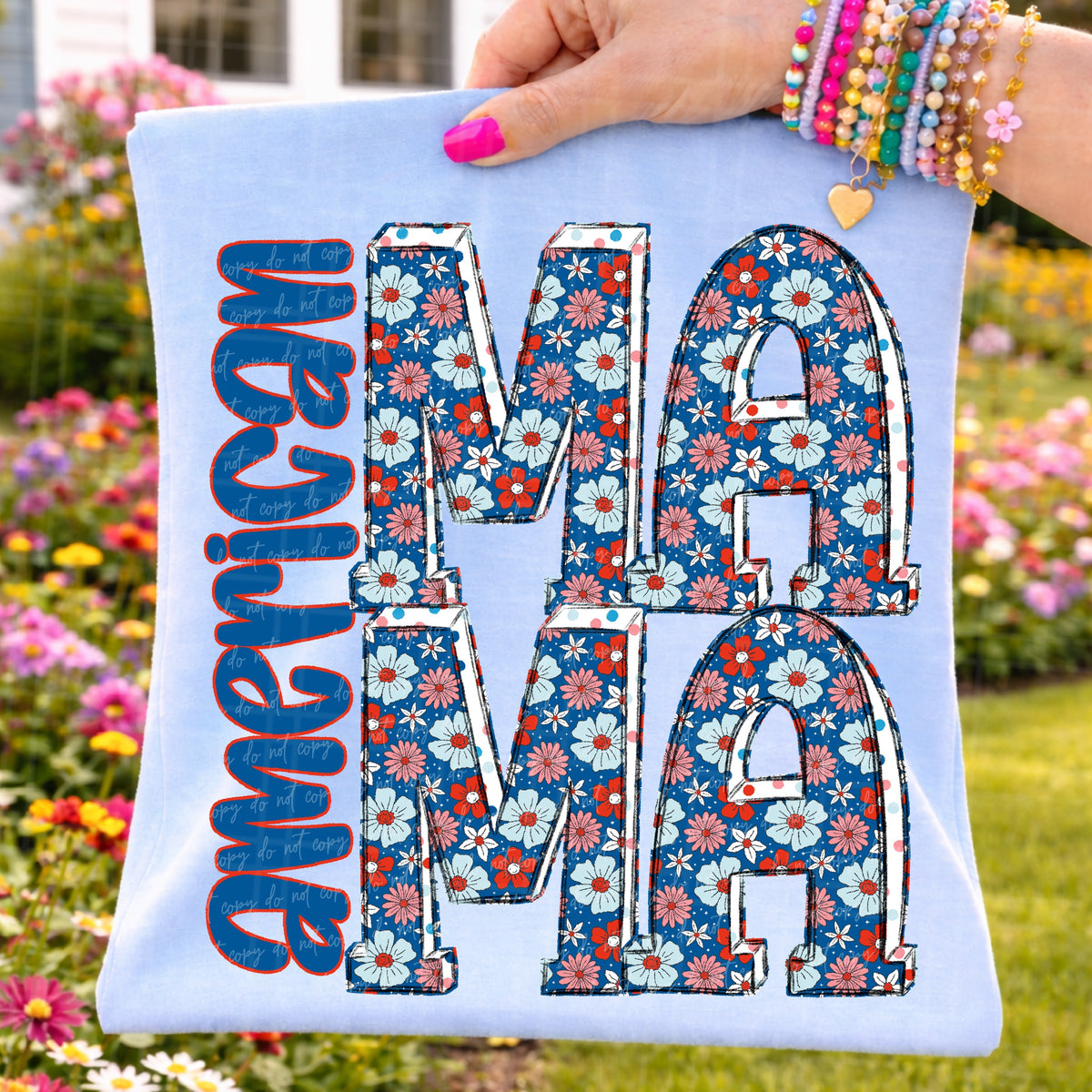 American mama floral (Virgo) DTF Transfer