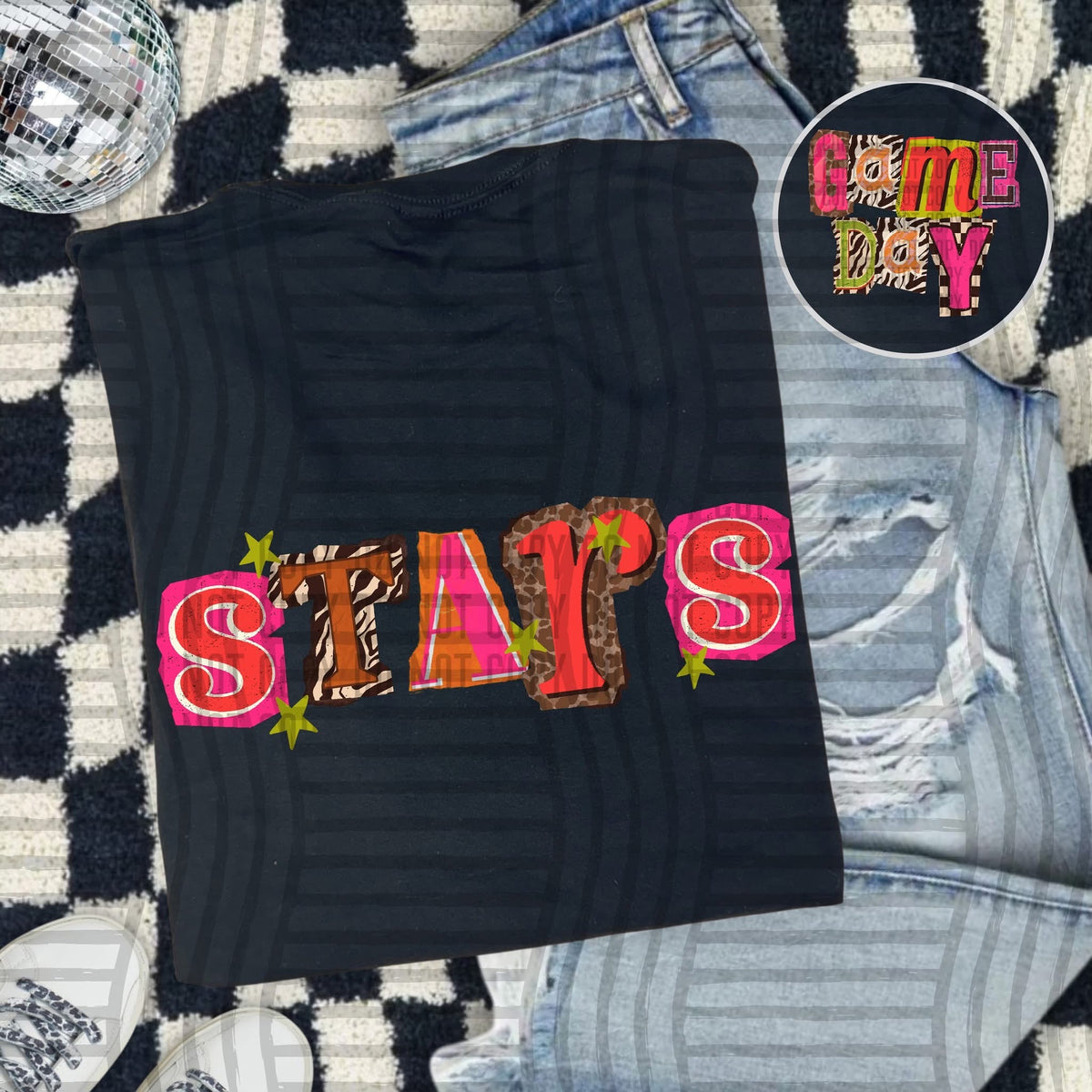 Stars Pink Leopard Color Block (caplinger) DTF Transfer