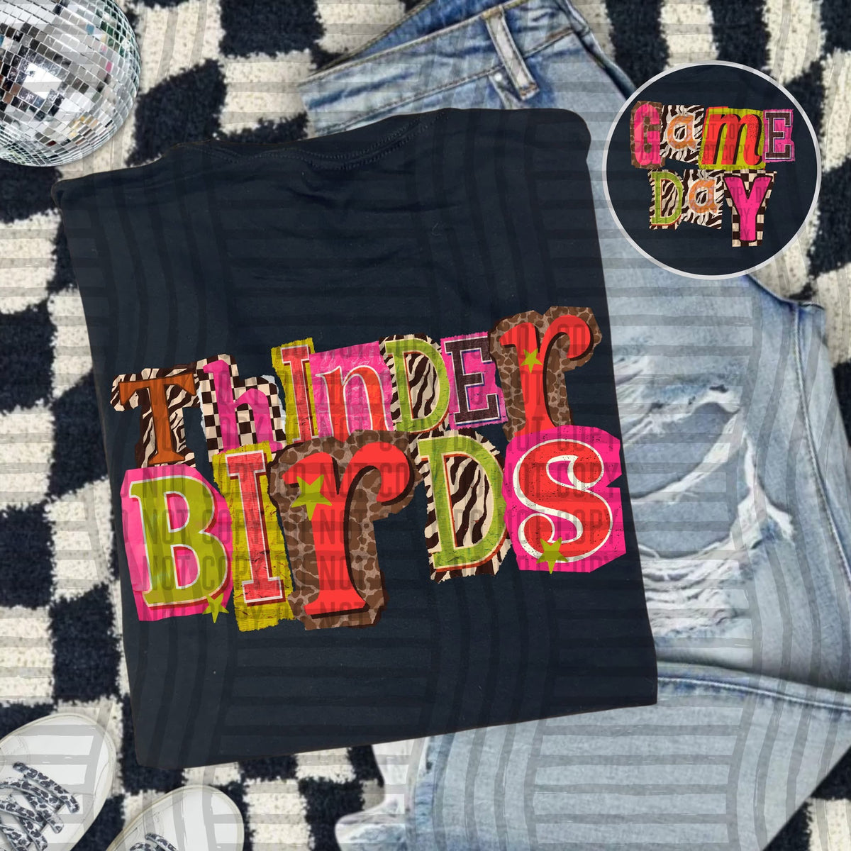 Thunderbirds Pink Leopard Color Block (caplinger) DTF Transfer