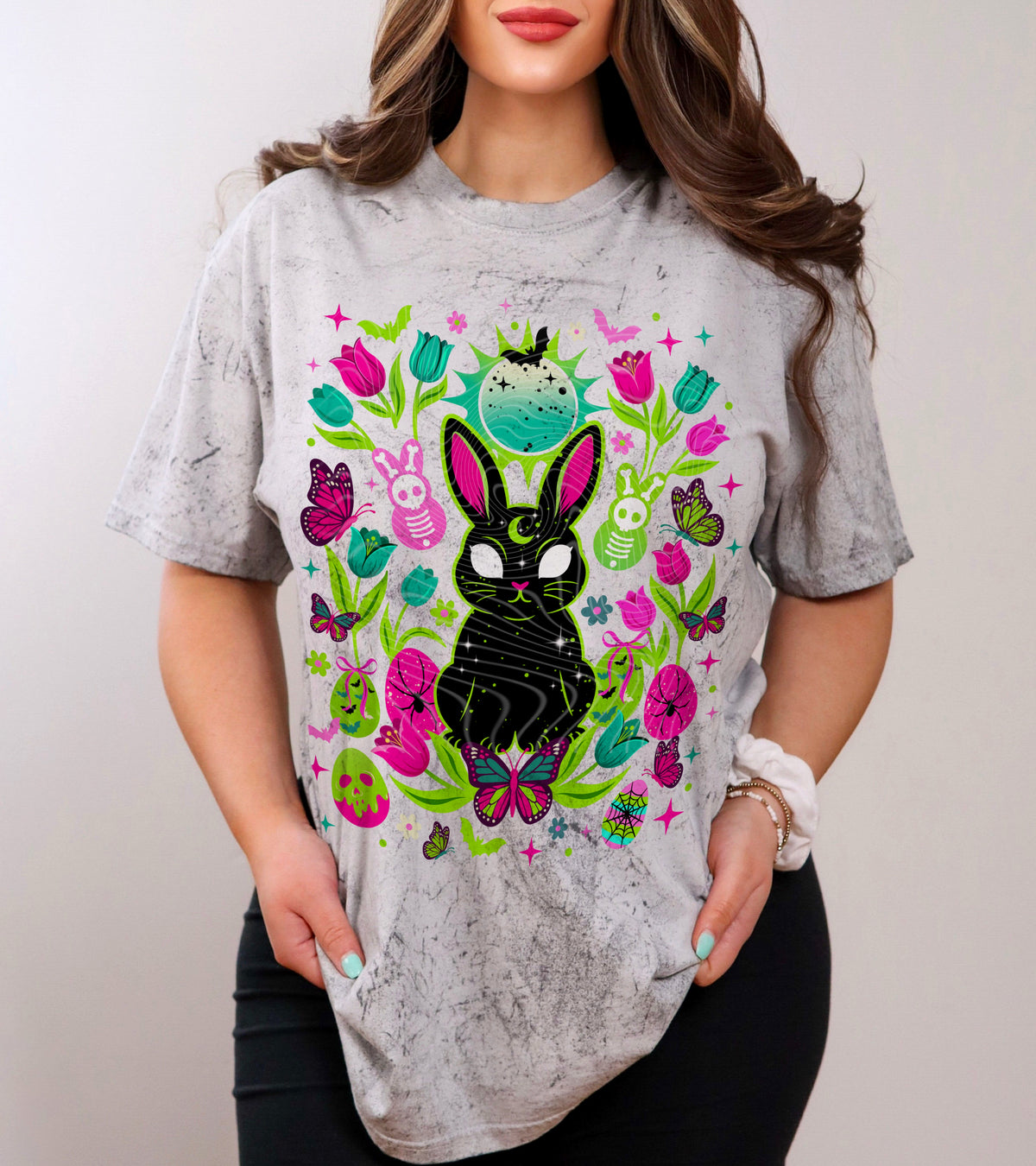 Black cat floral frame (Gravitee)DTF Transfer