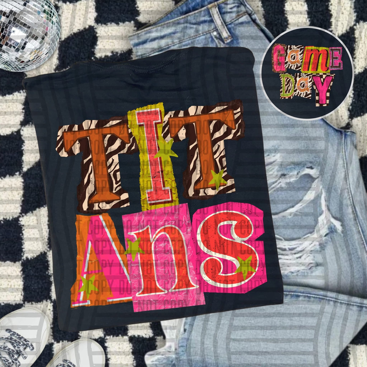 Titans Pink Leopard Color Block (caplinger) DTF Transfer