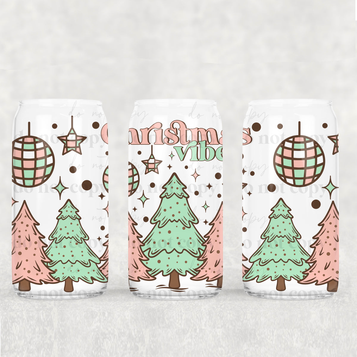 3374 christmas vibes trees (CSC) UV DTF WRAP