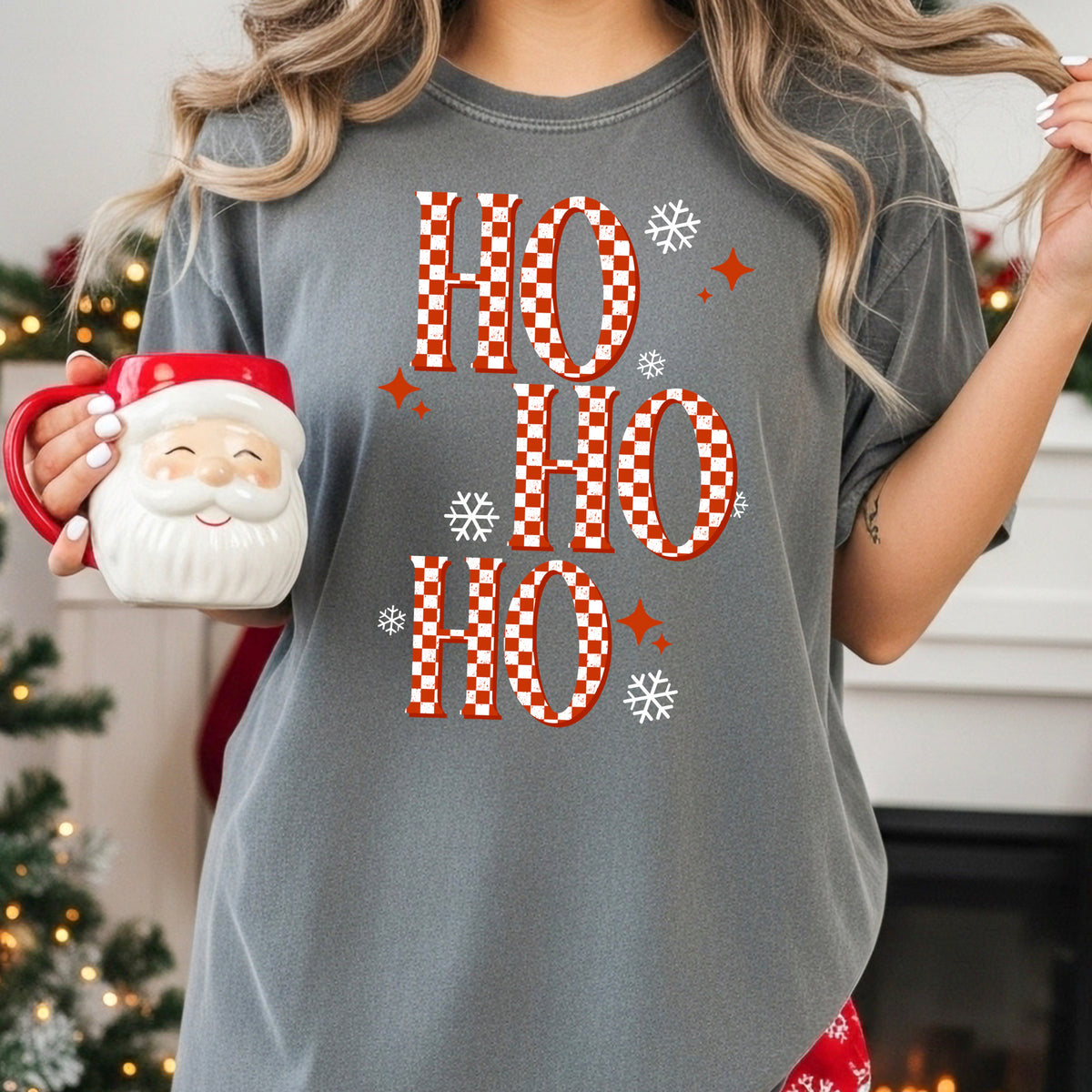 Ho ho ho red checkered (CSC) DTF Transfer