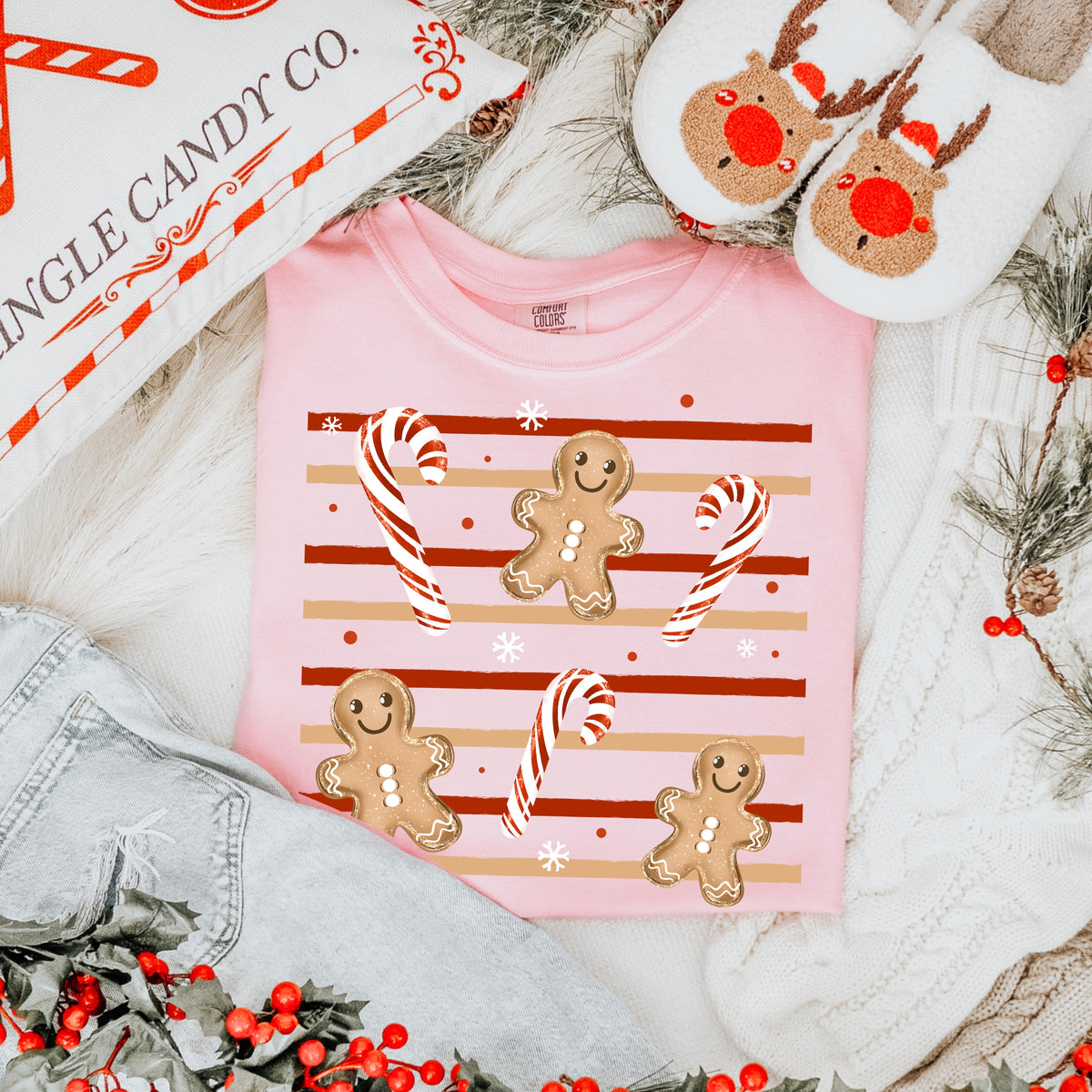 Christmas wavy stripes (CSC) DTF Transfer