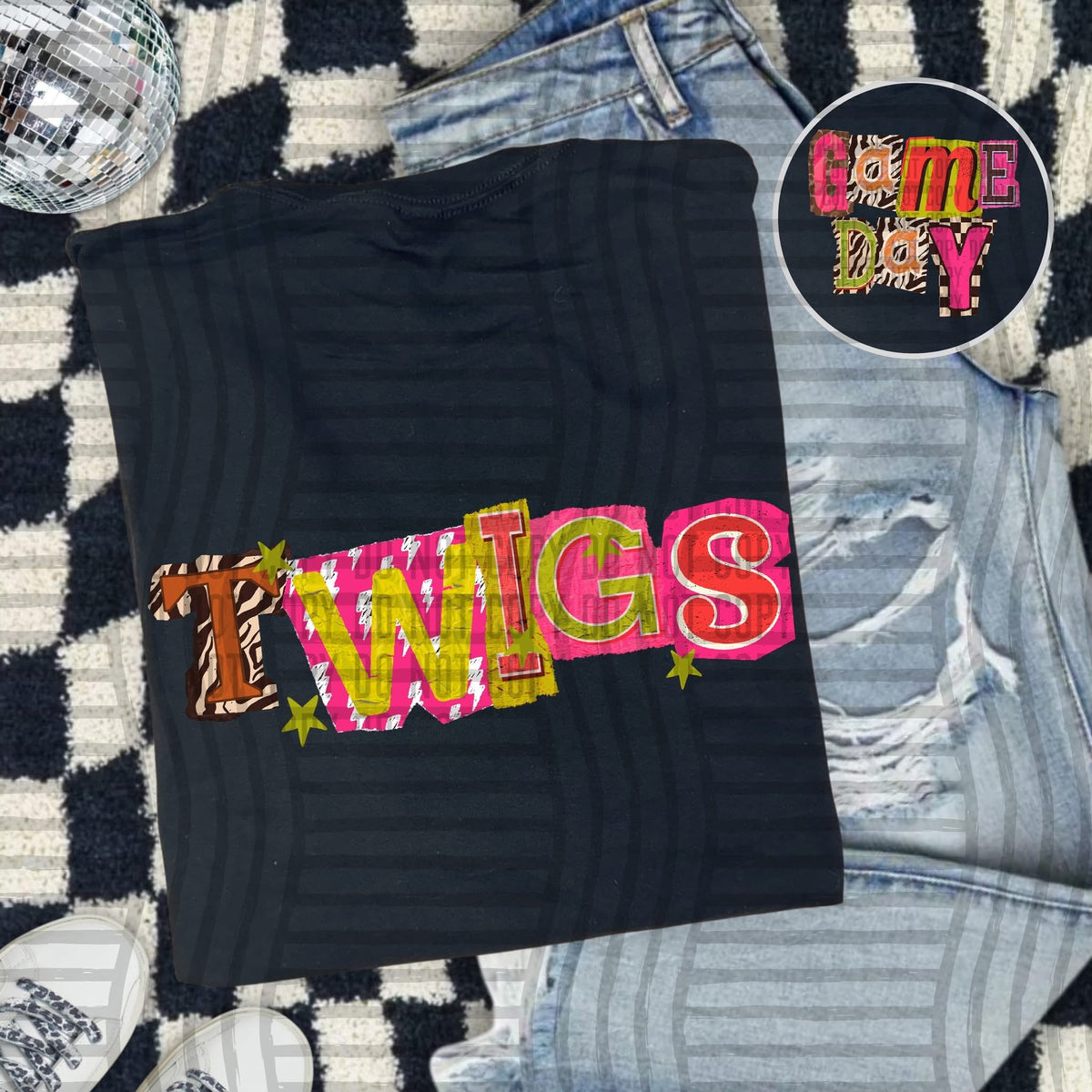 Twigs Pink Leopard Color Block (caplinger) DTF Transfer