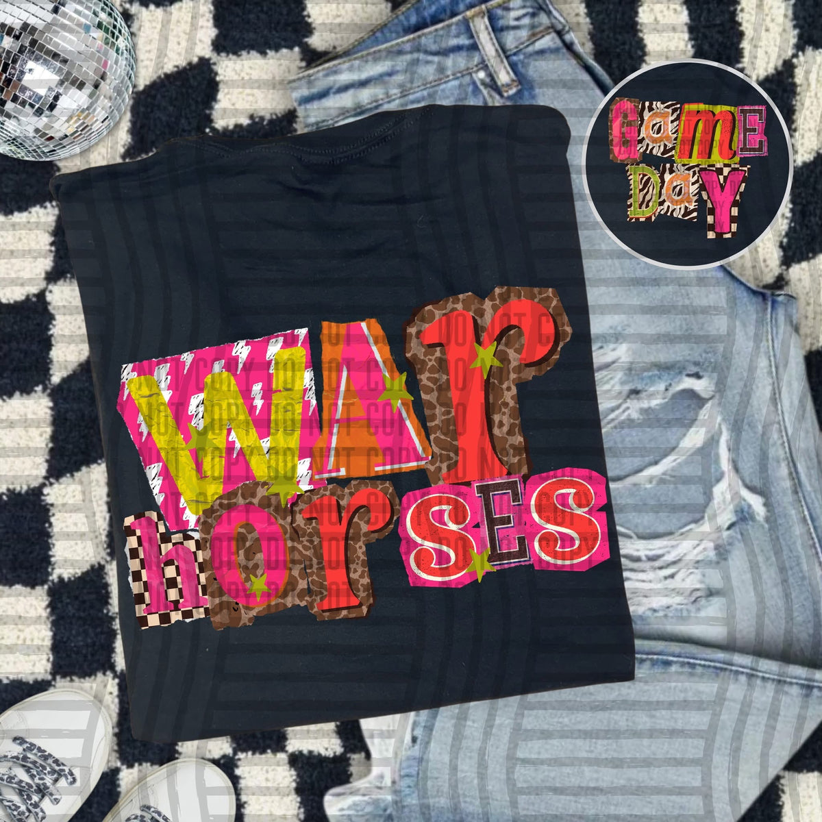 Warhorses Pink Leopard Color Block (caplinger) DTF Transfer