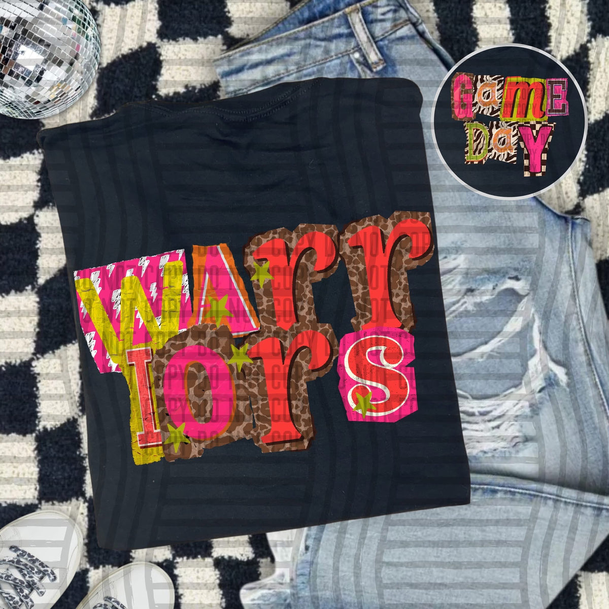 Warriors Pink Leopard Color Block (caplinger) DTF Transfer