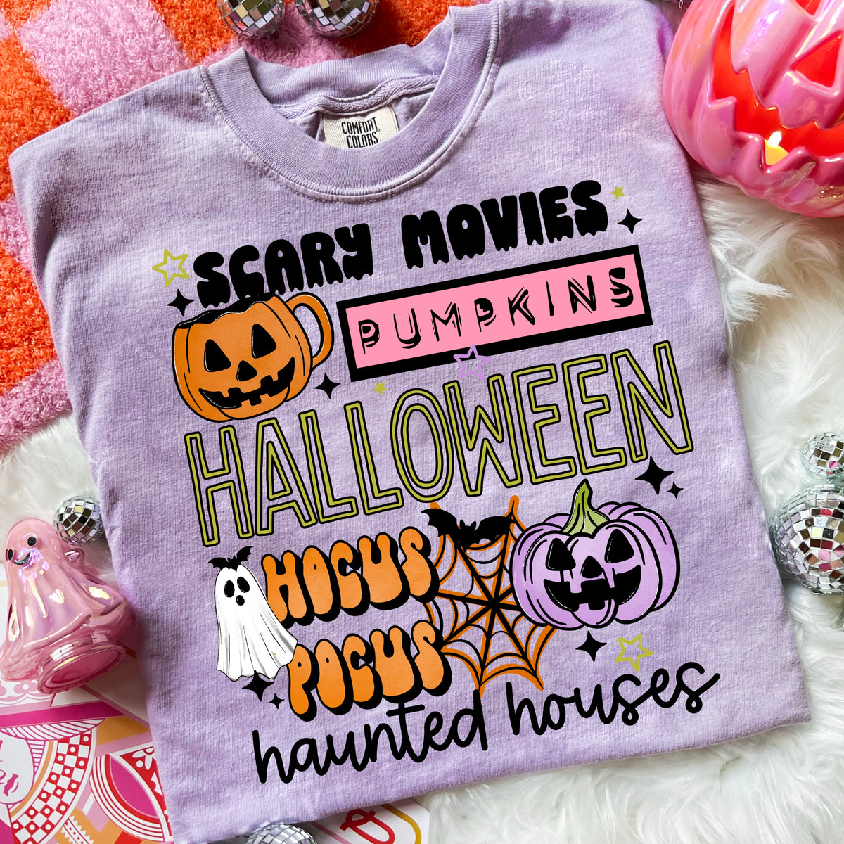 Scary movies pumpkins Halloween black font (CSC) DTF Transfer