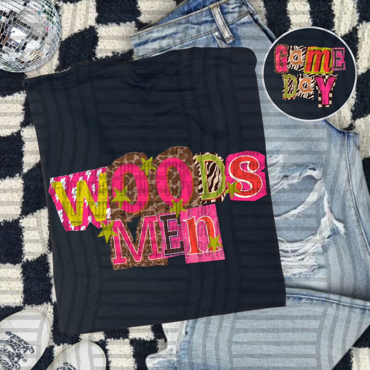 Woodsmen Pink Leopard Color Block (caplinger) DTF Transfer