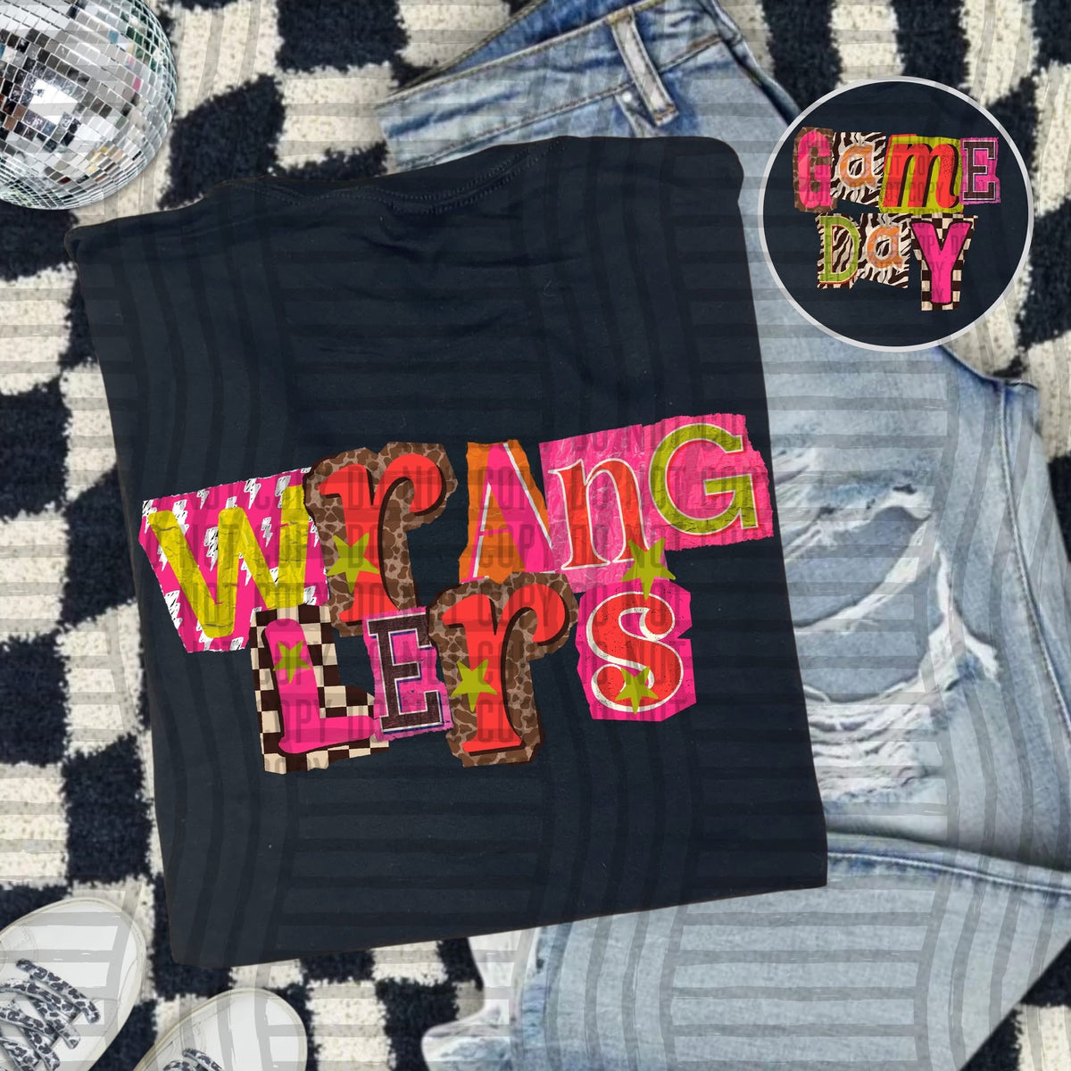 Wranglers Pink Leopard Color Block (caplinger) DTF Transfer