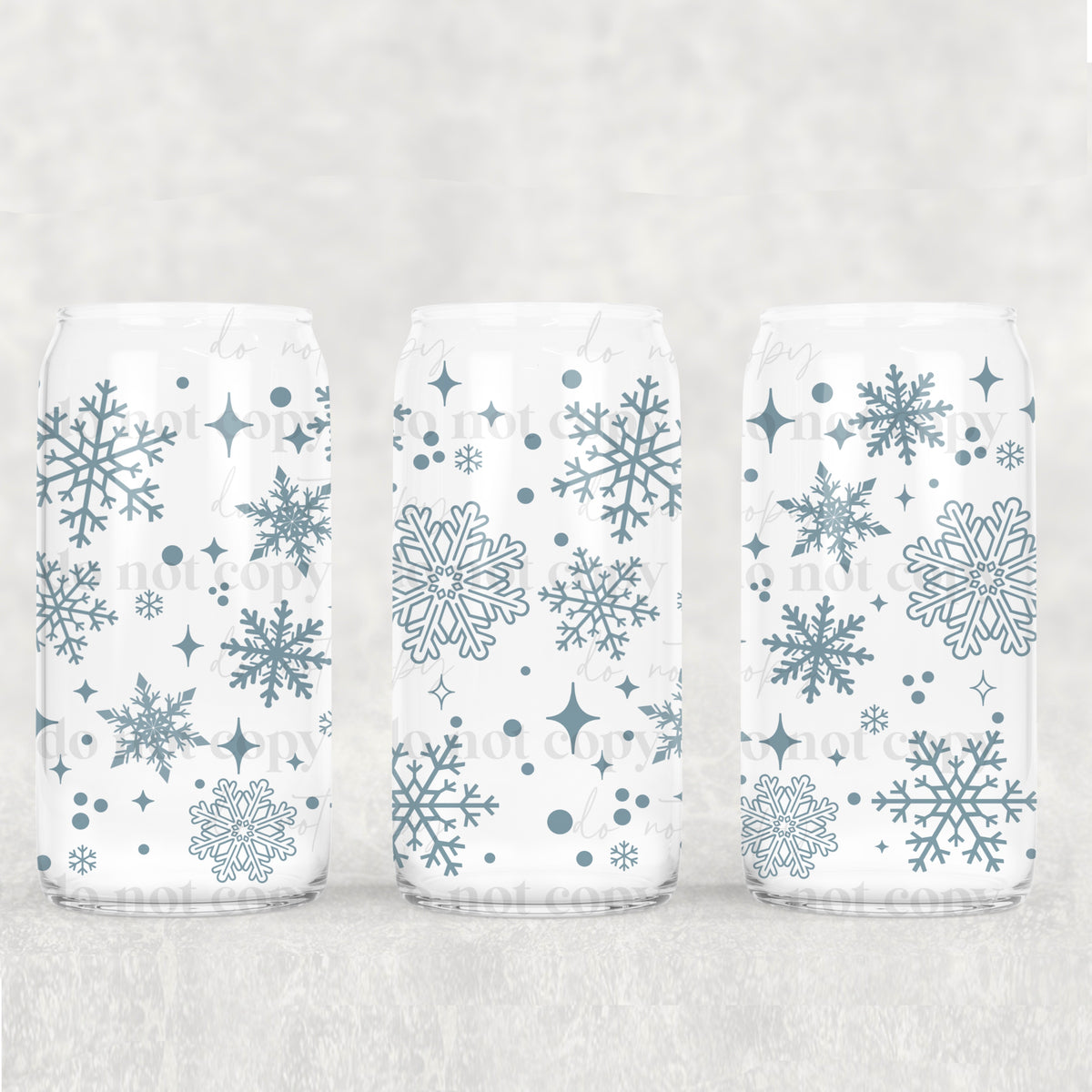3392 blue snowflakes (CSC) UV DTF WRAP