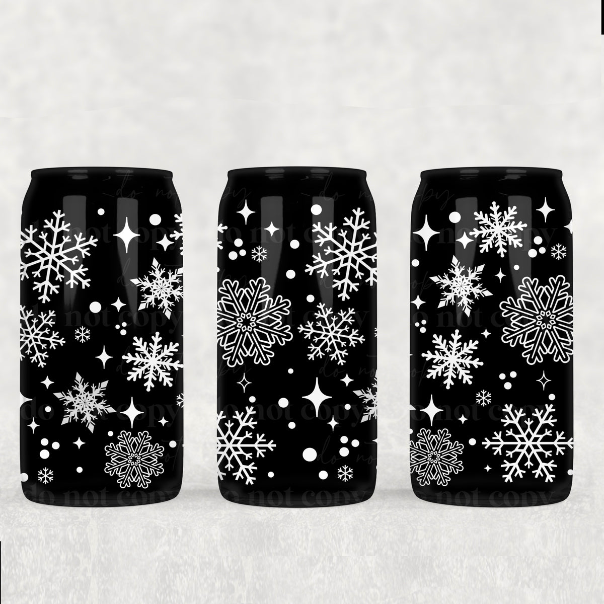 3393 white snowflakes (CSC) UV DTF WRAP