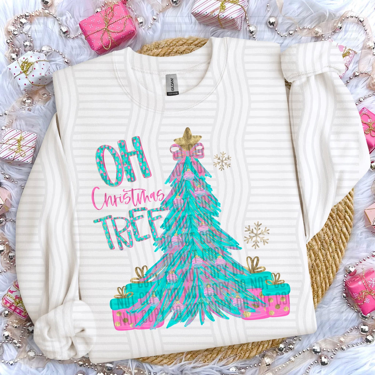 Oh Christmas Tree Green & Purple Christmas Tree (Caplinger) DTF Transfer