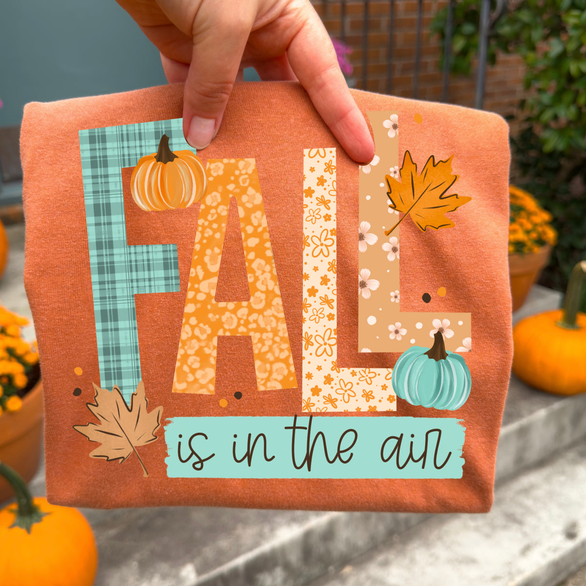 Fall is in the air blue and orange font (CSC) DTF Transfer