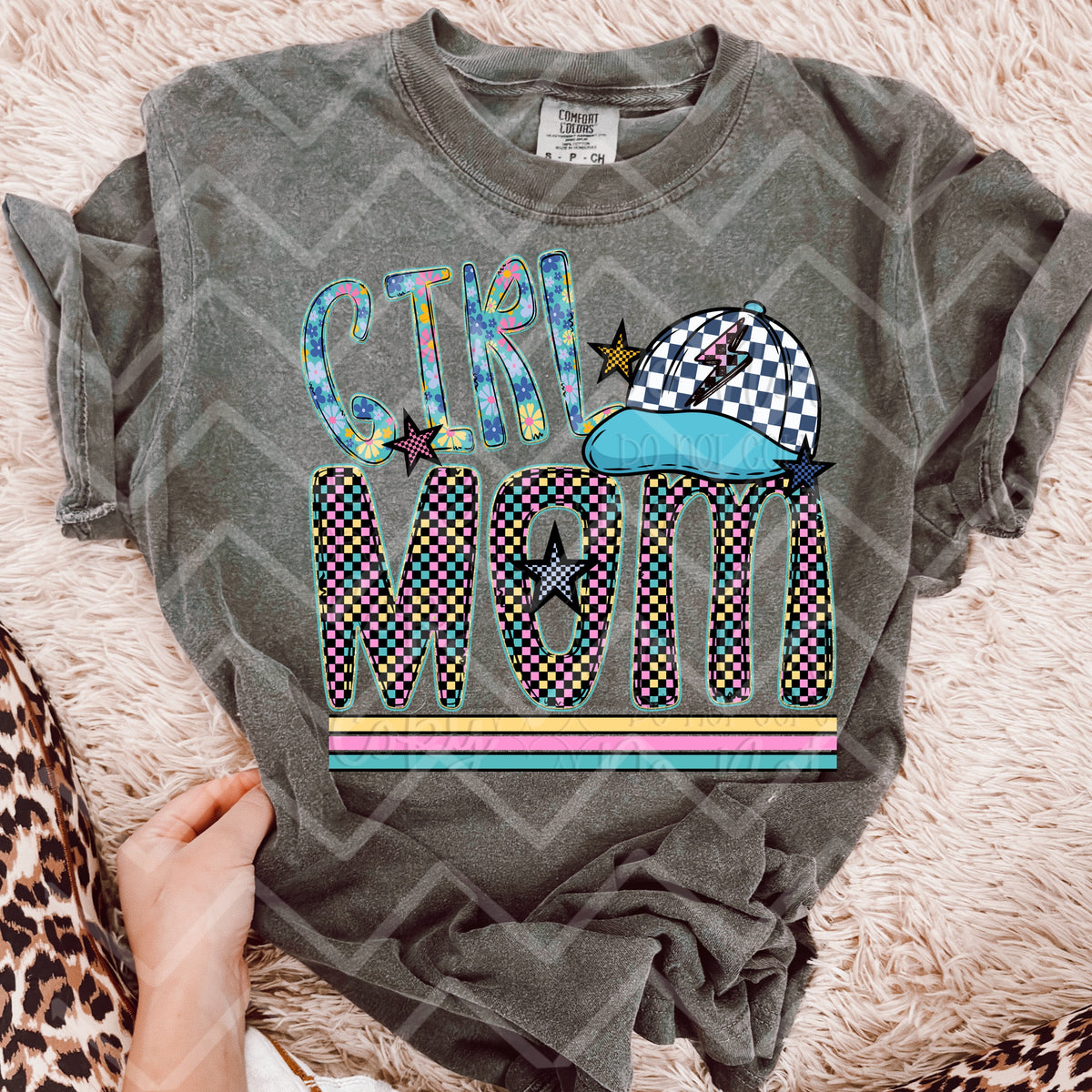 Girl Mom Floral and Checkered (Virgo) 101013 DTF transfer