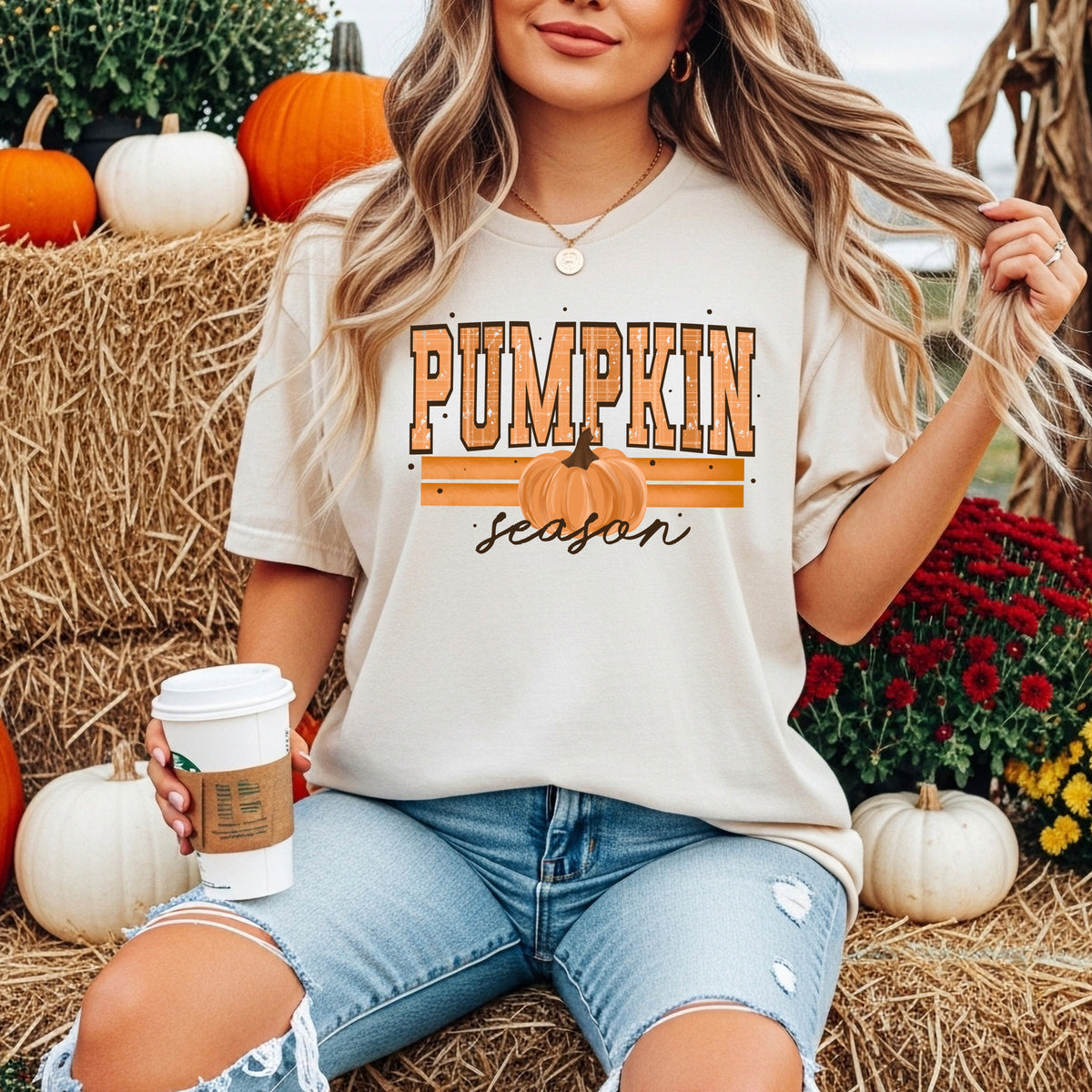 Pumpkin season orange and black (CSC) DTF Transfer