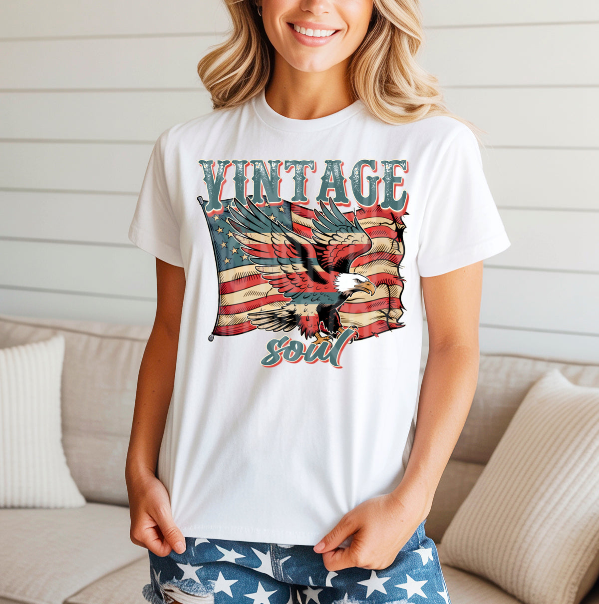 Vintage Soul American Flag (DD) 102225 DTF transfer