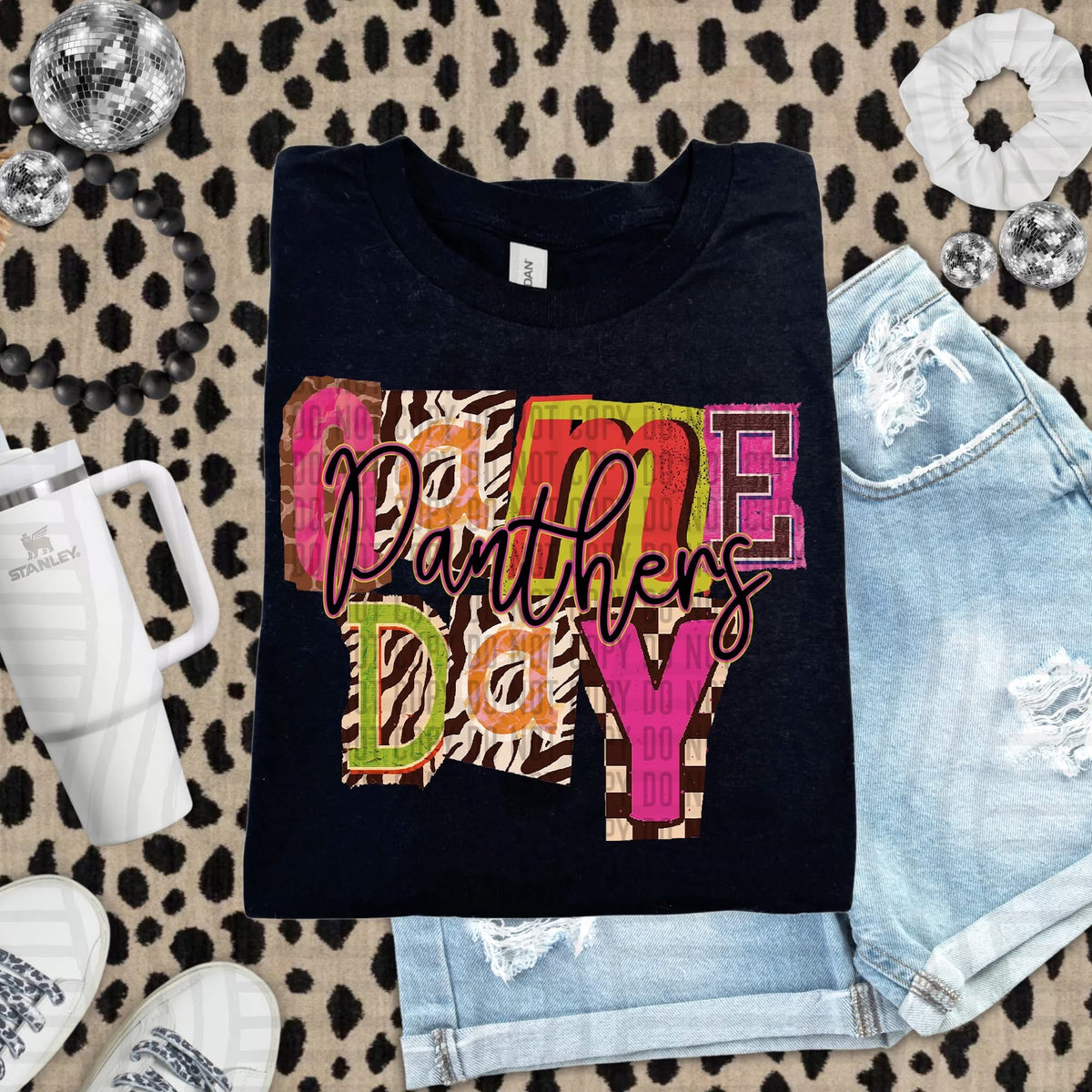 Panthers Zebra Block Game Day (Caplinger) DTF Transfer