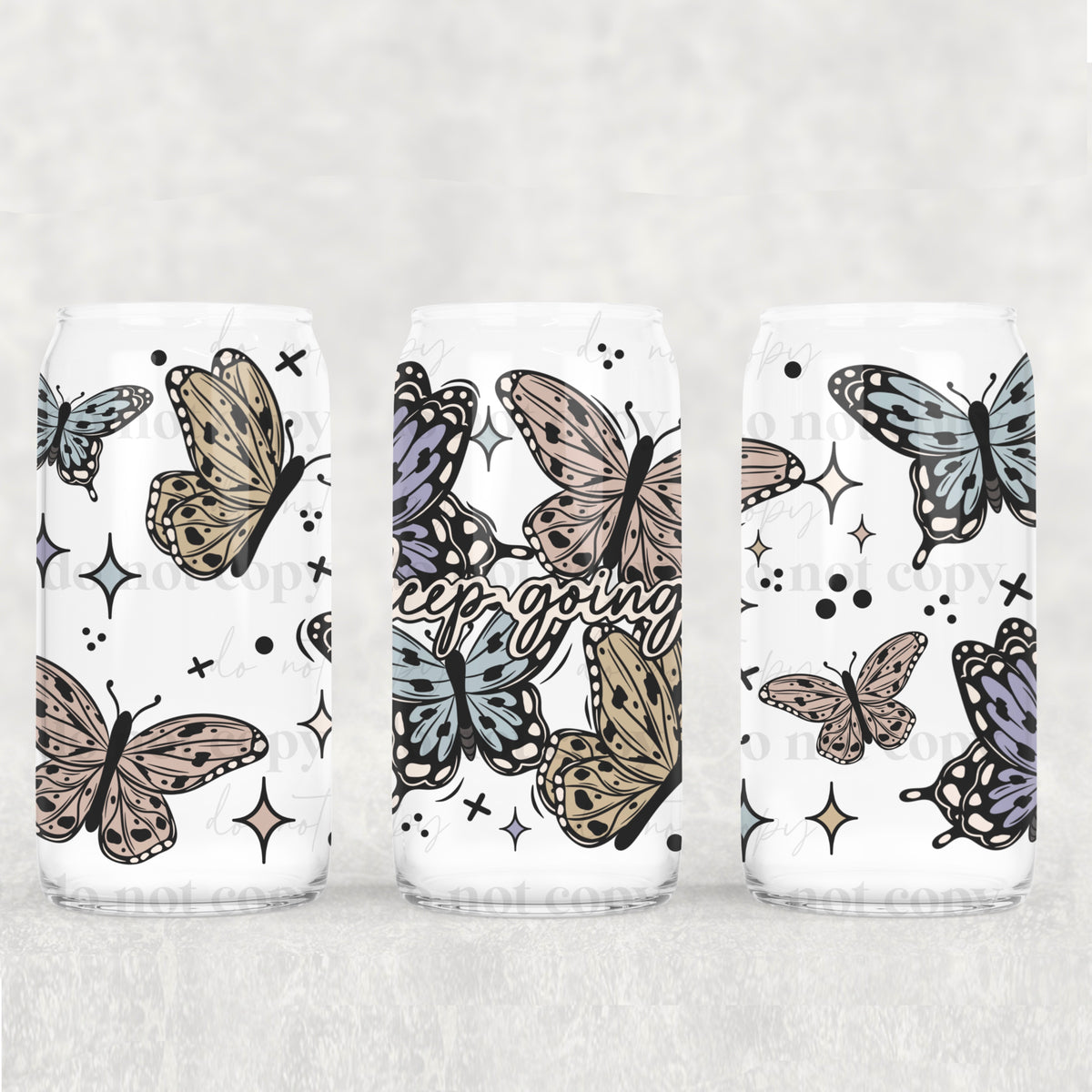 keep going butterflies (CSC) UV DTF WRAP