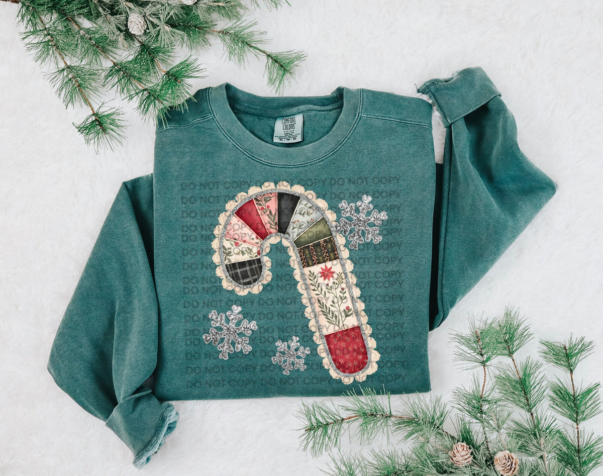 Patchwork Candy Cane (SCG) DTF Transfer