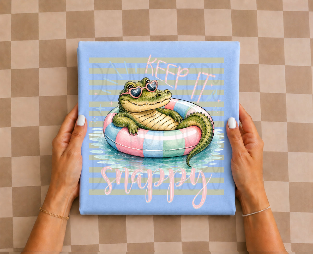 Keep it snappy gator in float (TDC) DTF Transfer
