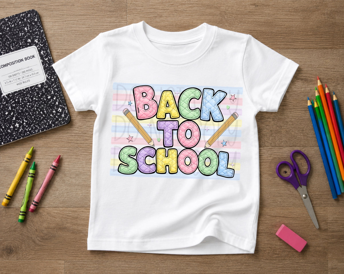 Back to school pastel pencils (TDC) DTF Transfer