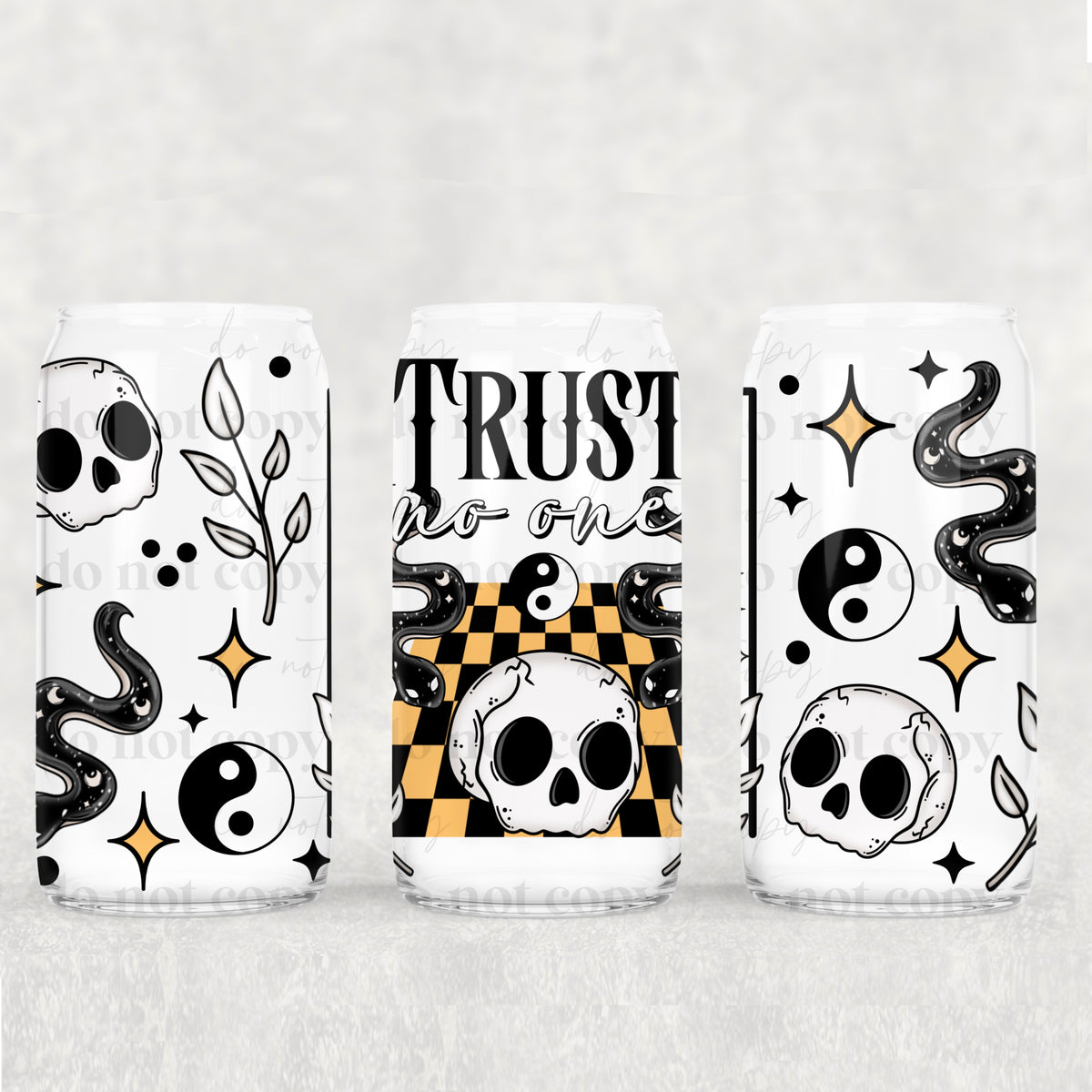 trust no one orange and black 3537 (CSC) UV DTF WRAP