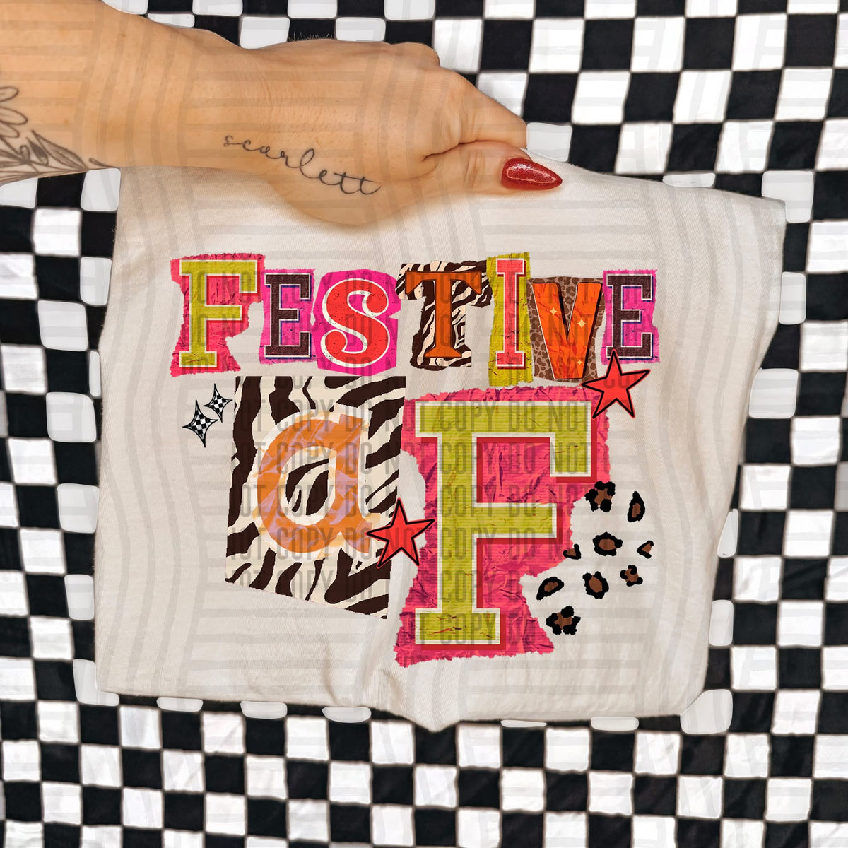 Festive AF Zebra Color Block (Caplinger) DTF Transfer